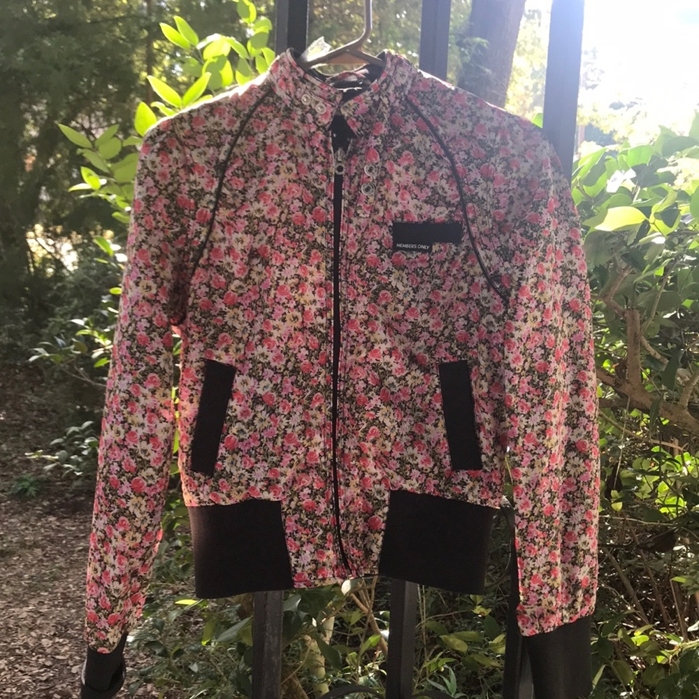 Floral bikers jacket.